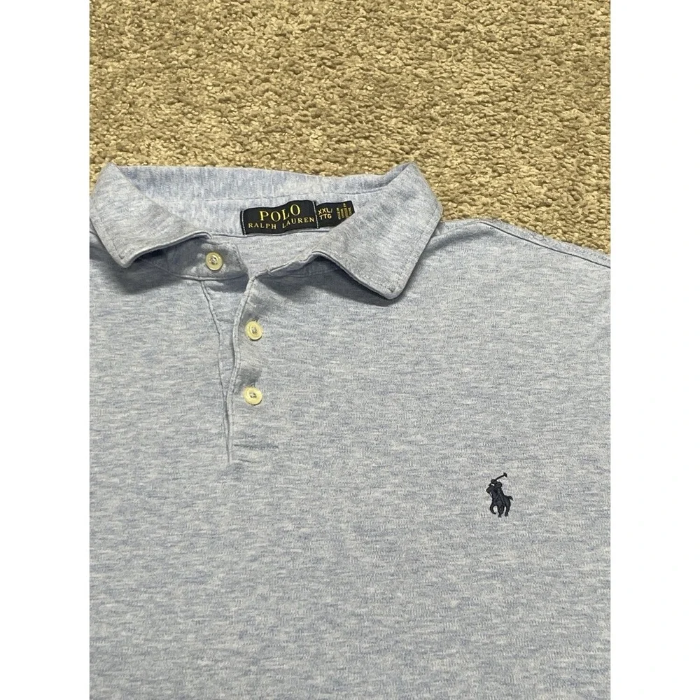 Polo Ralph Lauren Mens XXL Polo Heather Blue Soft Cotton Chese 50